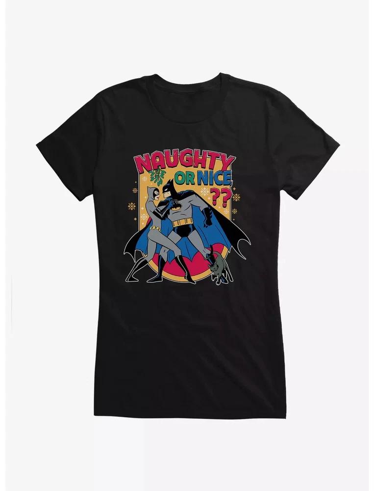 Comics BatUnisex Naughty Or Nice Black TShirt S