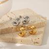  C Shaped Metal Stainless Steel Smooth Ear Studs Waterproof Anti Allergic Elegant Trendy Jewelry for Women