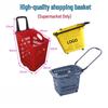 Jingdi Großer rollbarer Einkaufskorb aus Kunststoff