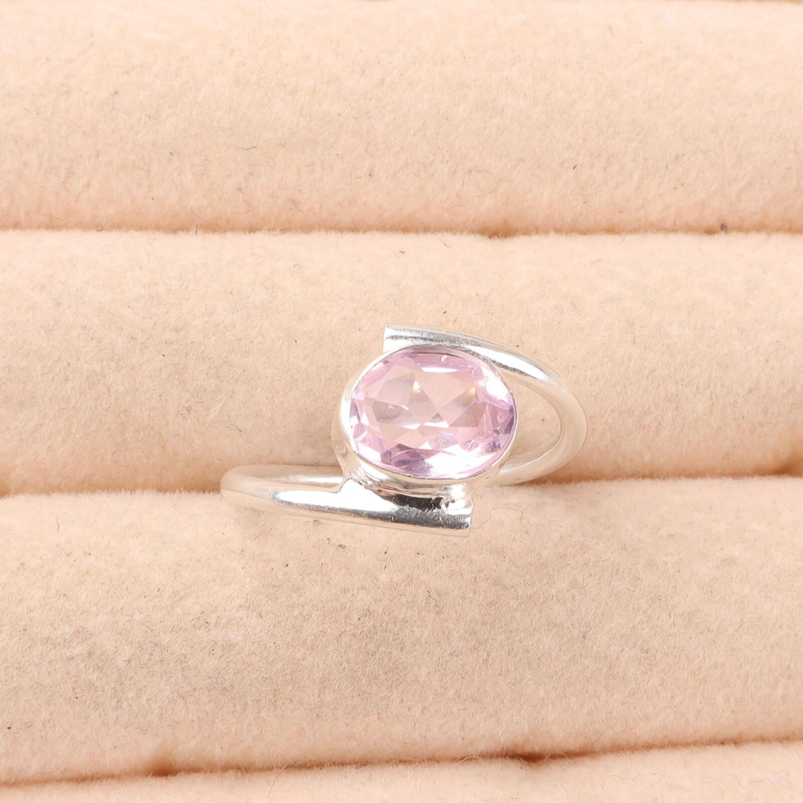 

Морганит Драгоценный камень 925 Стерлинговое серебро Ювелирные изделия Ручной работы Кольцо Подарок для Матери RR-31-16 13