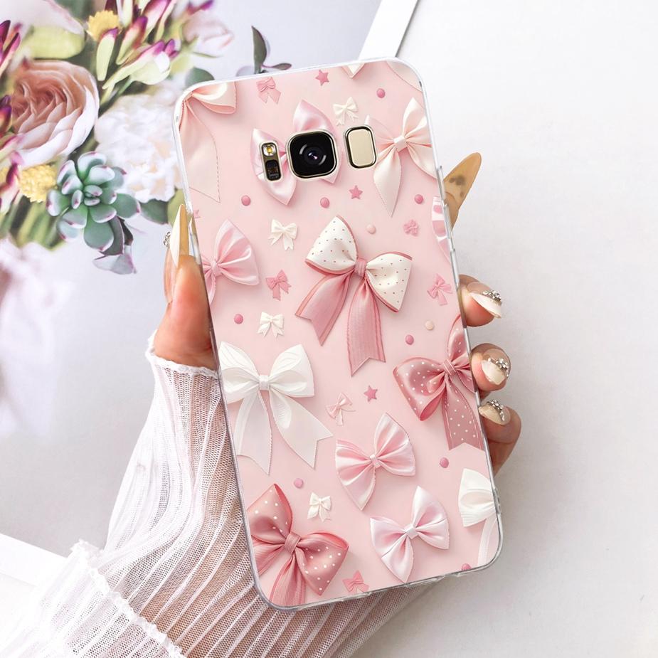 For Samsung Galaxy S8 Case SM-G950F Luxury Flowers Butterfly Painted Cover Soft Silicone Case For Samsung S8 Plus S8+ G955F Bags