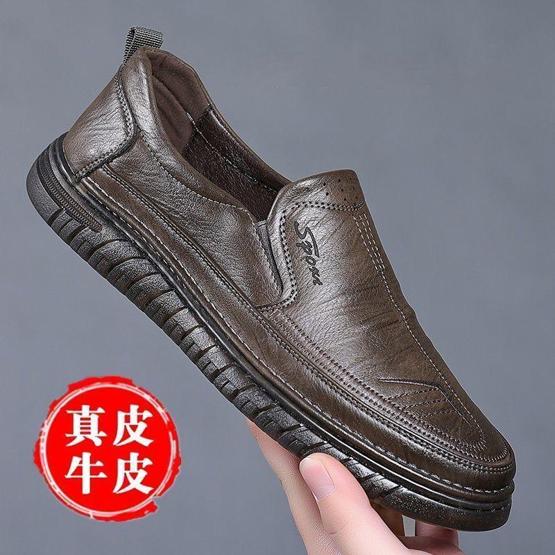 

Летняя новая мужская обувь дышащая нескользящая с закрытой пяткой дезодорирующая универсальная удобная модная мужская кожаная обувь 44