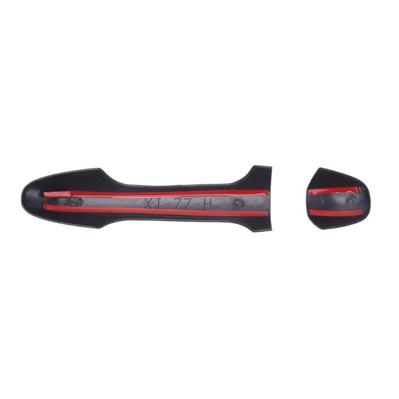Exterior Door Handle Covers, Black Plastic Trim Set with Attached Adhesive Strips and Separate Sections for Different Handle Positions