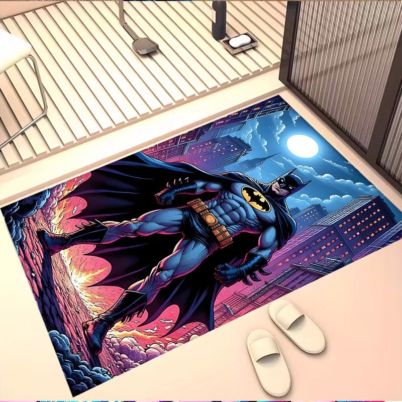 Batman Print Rug, Washable Floor Carpet, For Entryway Dorm Laundry Room Office Study, Home Decor Birthday Christmas Gift