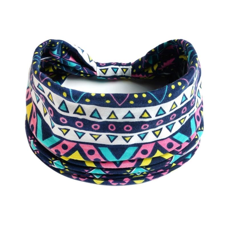 Haarschmuck Retro Haarband Dicke Breite Stirnbänder Turban Workout Bedrucktes Stirnband Kopfwickel für Damen Yoga Sport Haarband