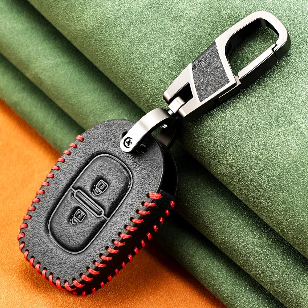 2-Tasten-Leder-Auto-Fernschlüssel-Abdeckung für Renault Kwid Traffic Symbol Dacia Sandero Logan Duster 2016 2017 2018 Shell