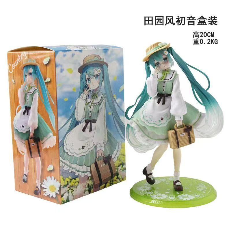 Non-Toxic New Hatsune Miku Pastoral Hand Made Scenery Model Home Decoration Animation Anime Beautiful Children Table Decoration Collection Gif