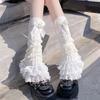 Lolita Style Knitted Leg Warmer Bow Tiered Boot Socks Legging Stockings  Women's Accessories