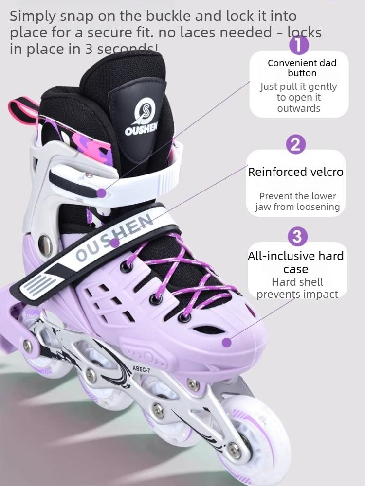 Adjustable Size Hard Shell Ice Skates for Adults and Women, Roller Skates for Boys and Students, Beginner Set for Ice Skating and Roller Skating