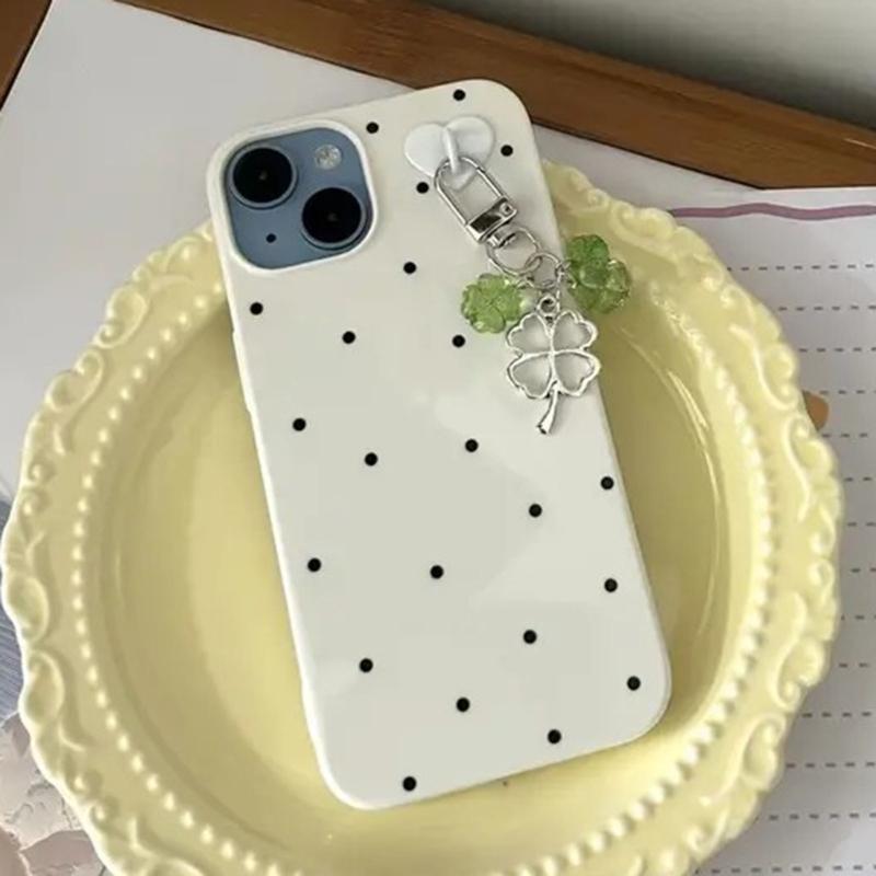 Unique Four Leaf Clovers Pendant Keychain Handmade Phone Chain Beaded Cellphone Lanyard Jewelry for Wallets and Keys