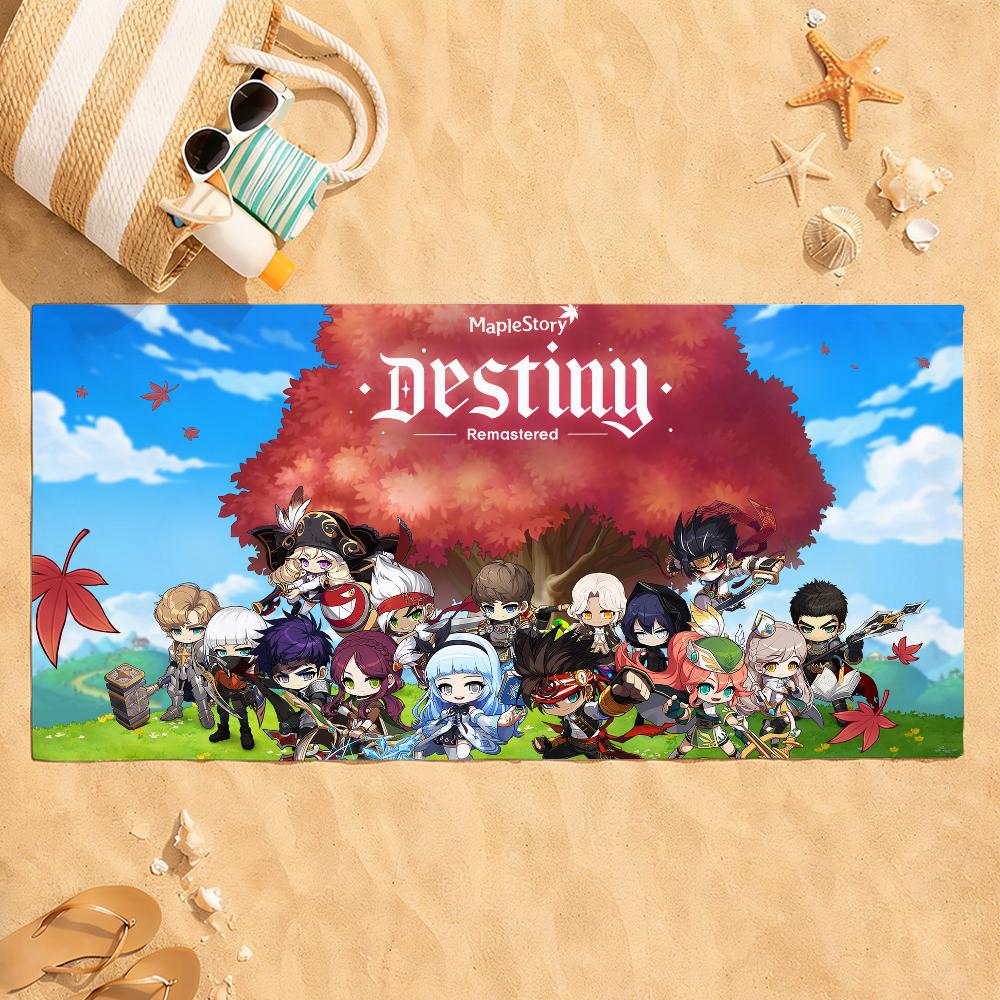 

Игровое полотенце Maplestory Быстросохнущее Впитывающее Пляжное полотенце для спорта, фитнеса, плавания и активного отдыха W30*H60(CM)