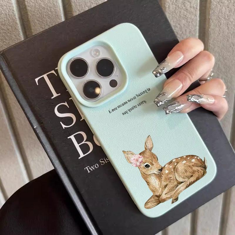 Creative English Letter Cherry Deer Pattern TPU Phone Case For iPhone 17 Pro Max Air 16 Plus 15 14 13 12 11 XS XR X 16E 17 Cover
