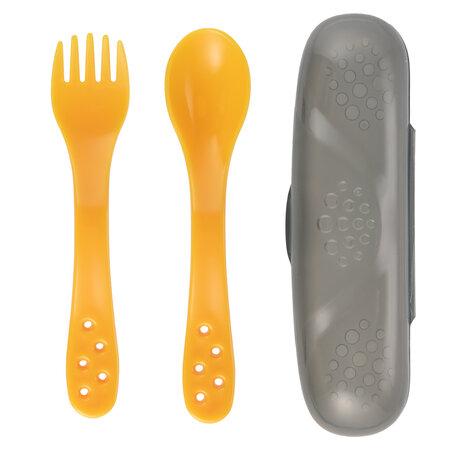 CANPOL 74/019 Children's cutlery set in a yellow case