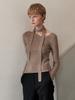 OUEL Asymmetry Neckline Wool Slim Knit_Cocoa