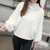 Women's Korean Style Half-High Neck Loose Knit Sweater with Lantern Batwing Sleeves - 2026 Autumn/Winter Collection