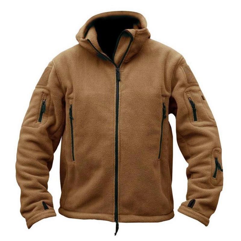 Men's Tactical Fleece Thermal Polar Outerwear Hooded Hiking Outdoor Coat Warm Military Hoodie Jacket