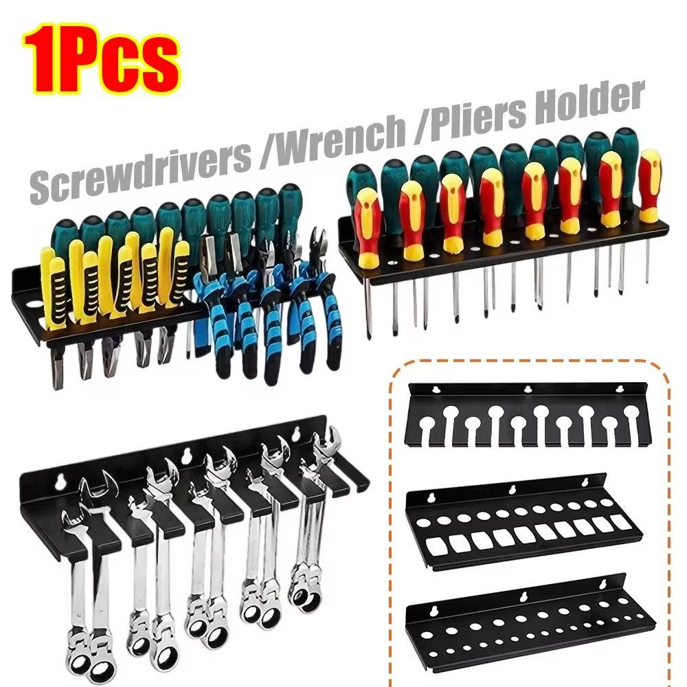 1Pcs Wall Mount Screwdriver Storage Rack Pliers Wrench Organizer Holder  Hardware Tool Organizer
