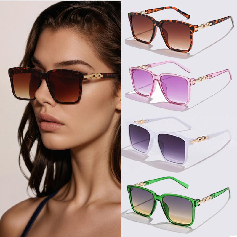 

1/4pack Fashion Womens Sunglasses Square Style Gradient Lens Anti-UV400 Luxury Brand Oculus Eyeglasses