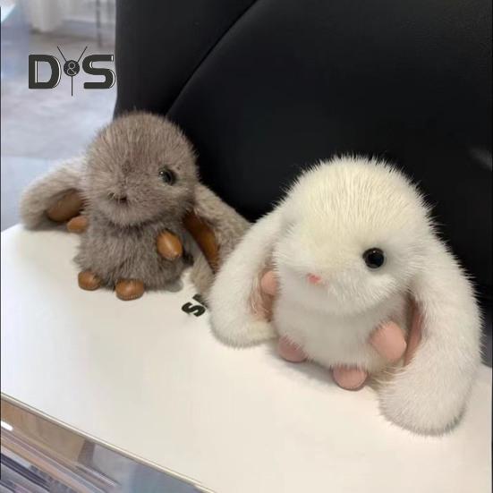 Portachiavi a Forma di Coniglio Ciondolo Coniglio Peluche con Orecchie Lunghe Fascino Bambola Portachiavi Auto Decorazione Borsa Zaino