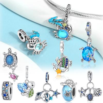 Turtle Starfish Seashell Conch Crab Copper Plated For Charms Copper Plated Original Bracelet For Jewelry Making