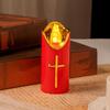 Creative Christian Cross Candles Waterproof Realistic Flame Candles  Cemetery Memorial