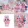 Cute Plush Bunny Toy Hanging Pendant With Funny Underwear Soft Short Plush Cartoon Style Pink Rabbit Doll Decoration Coin Purse