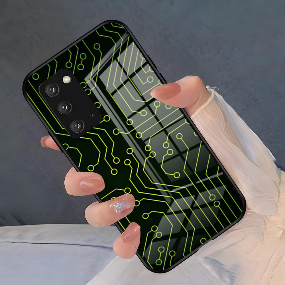 Creative Circuit Board Phone Case For Samsung A25 A13 A33 5G A54 A36 A35 A56 A52 A14 Shockproof Glass Cover