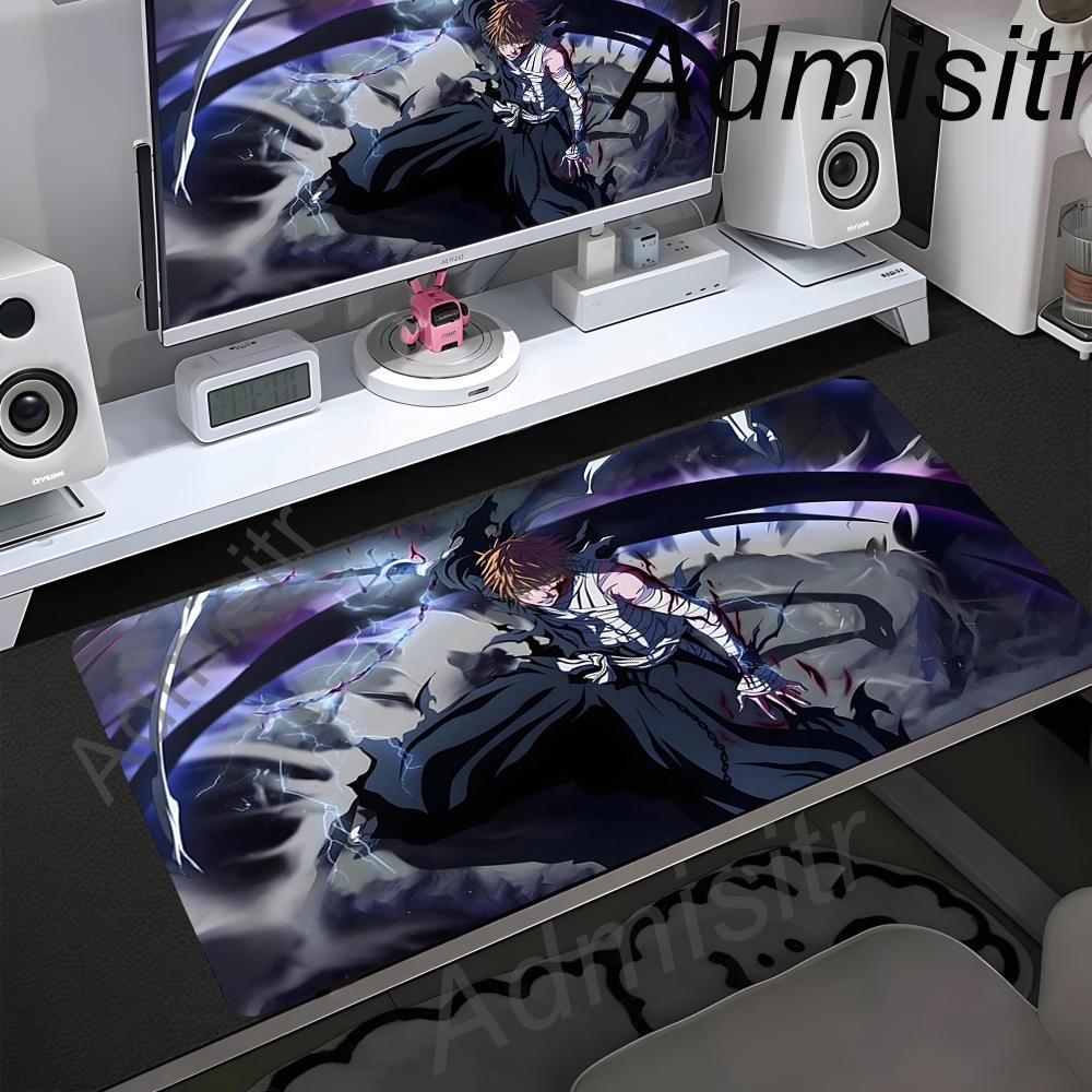 Large Mouse Pad Black White Anime BLEACH Mause Mats Gaming Accessories Office Gamer Keyboard Desk Mat Kurosaki Ichigo Mousepad