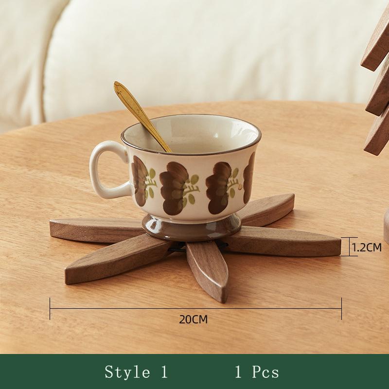 Walnut insulation mat Solid wood small tree coaster One tree anti-scalding placemat Log tea tray cute desktop decoration