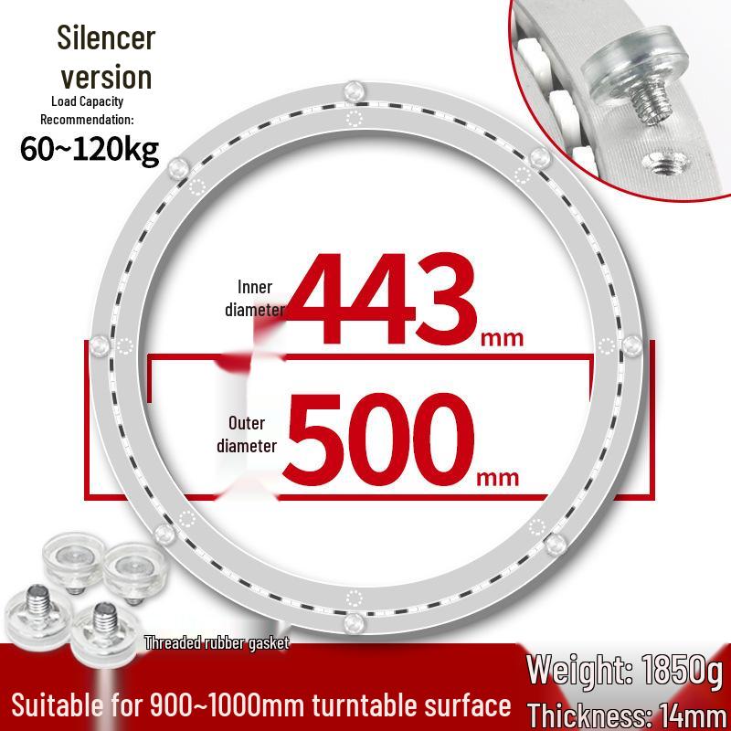 Round Marble Wooden Dining Table with Silent Aluminum Lazy Susan and Rotating Base