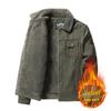 2025 Men's Washed Cotton Velvet-Enhanced Lapel Jacket - Warm Autumn/Winter Casual Outerwear