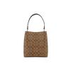 COACH Town Canvas With Leather Bucket Bag, Handbag, Shoulder Bag, Crossbody Bag Medium Women's Brown 91512-IMCBI