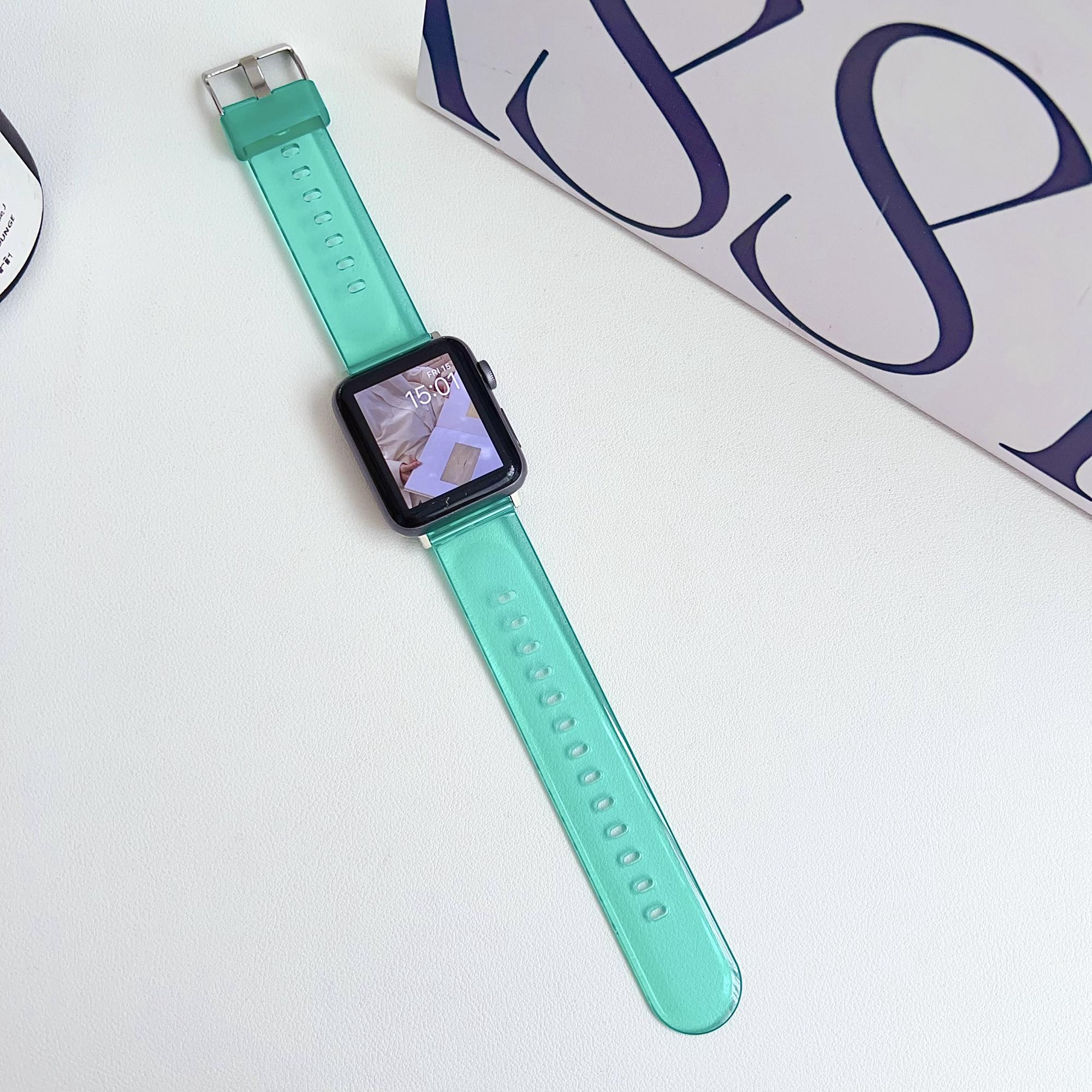 

Ремінець для Apple Watch Series 10 42мм/9 8 7 41мм/SE (2023) SE (2022) SE 6 5 4 40мм/3 2 1 38мм TPU Спортивні Ремінці Transparent Green