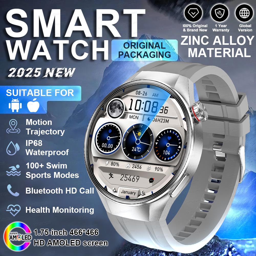 New HD Bluetooth Call GPS Tracker Smart Watch Heart Rate Blood Oxygen Health Monitor IP68 Waterproof Sports SmartWatch Men