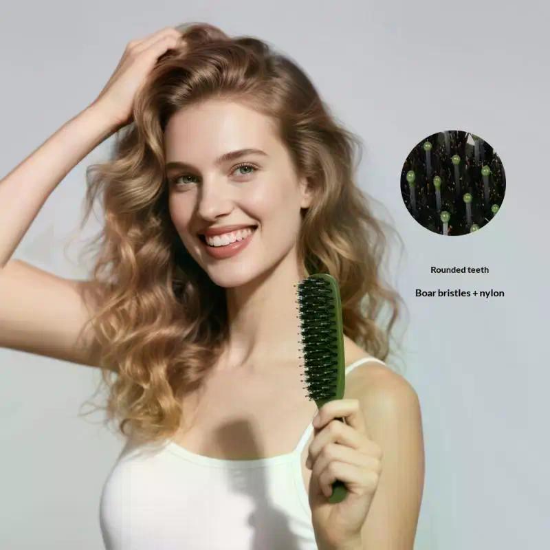 1pcs Boar Bristle Hair Brush Travel Portable Comb Women Combs Scalp Detangler Hair Comb Salon Styling Hair Tools