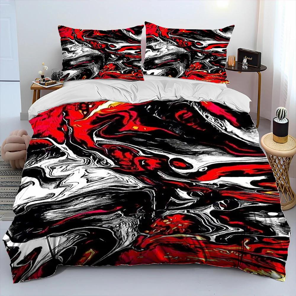 3D Volcano Lava Magma Comforter Bedding Set,Duvet Cover Bed Set Quilt Cover Pillowcase,King Queen Size Bedding Set Adult Child