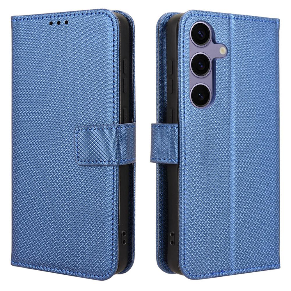 For Samsung Galaxy S25 Case PU Leather Diamond Texture Wallet Phone Cover