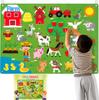 Set Lavagna Story in Feltro Giocattolo per bambini Animali della Fattoria Veicoli Educazione Prescolare Apprendimento Precoce Tappetino da Gioco Interattivo Appendi Muro Regalo