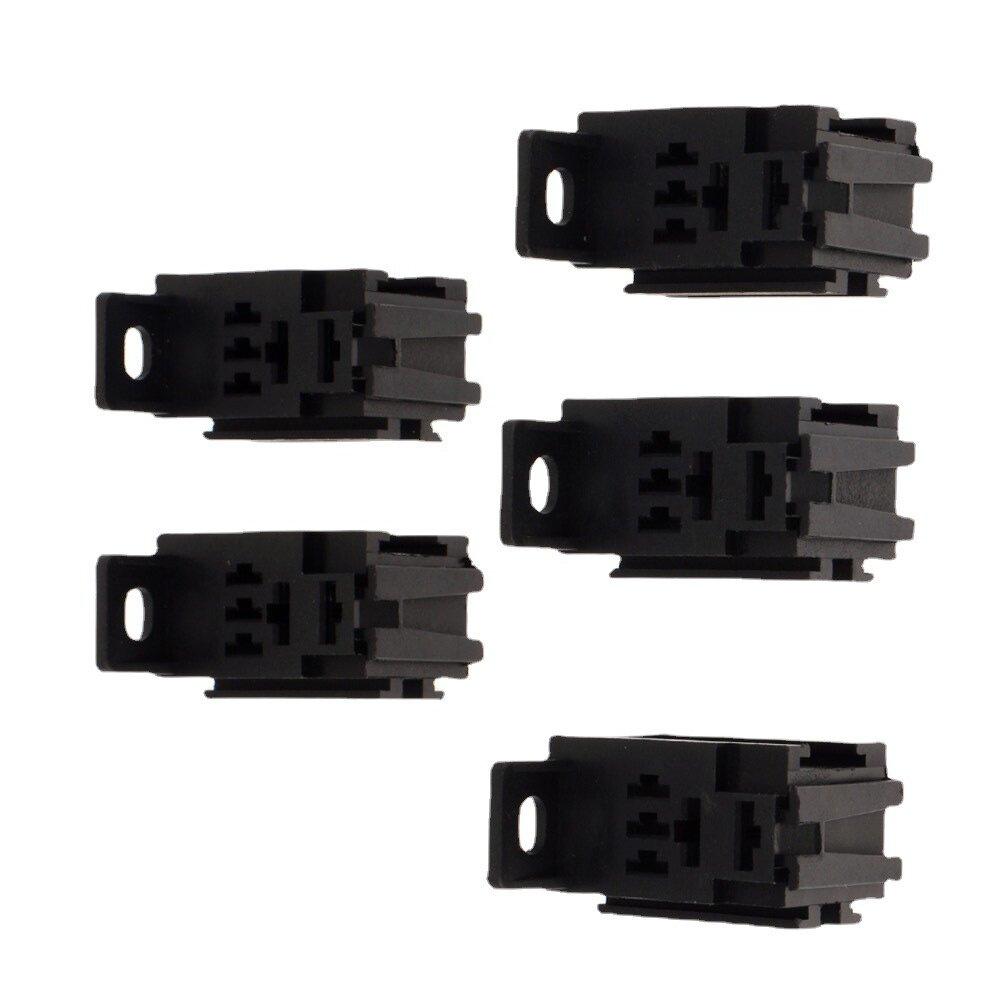 5 Sets For Car Truck 40A 5Pin Car Relay Socket with 6.3mm & 4.8mm Terminals Kit