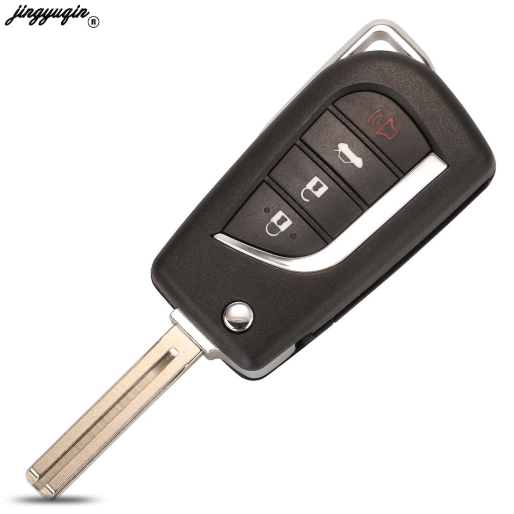 Jingyuqin 2/3 Buttons Flip Remote Car Key Shell Case For Toyota Corolla Rav4 Before 2013 Toy43 Toy48 Va2 Blade Replacement