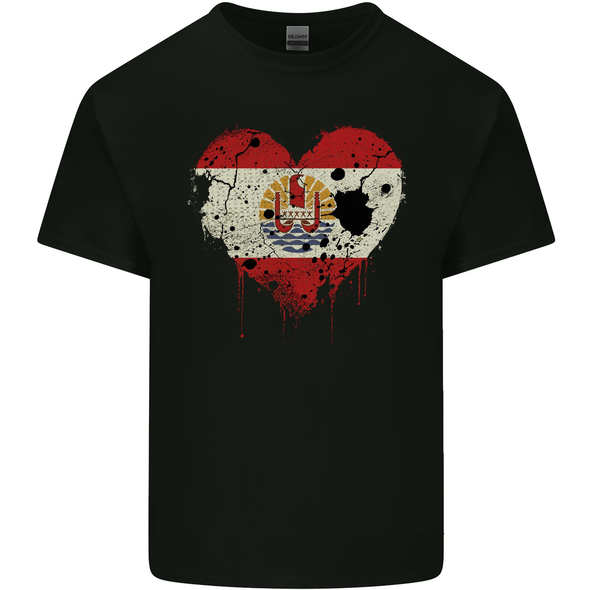 Love Flag French Polynesia Football Unisexs Light Cotton TShirt S