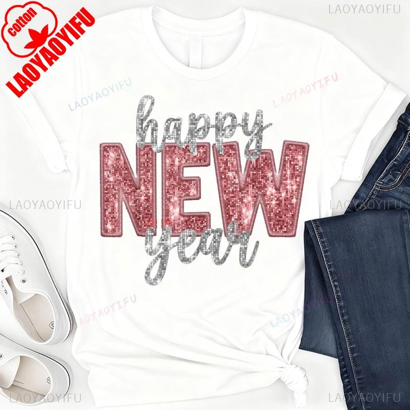 Happy New Year 2026 New Years Eve Party Countdown Family TShirt Short Sleeve Cotton Top All Seasons Quality Casual Fashion Tee