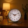 Small Alarm Clock for Students, Simple Children's Bedroom Silent Clock, Desktop Rotating Luminous Clock