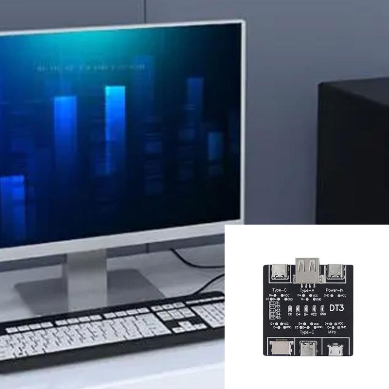 USB Data Cable Tester PCBUSB Data Cable Test Board Fast Detectors Tool Accessory  for Data Cable Anomalies