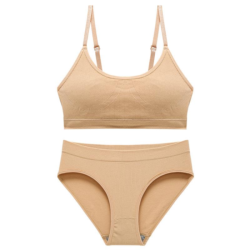 Drahtloses Push-up-Camisole-BH-Set für Damen: Nahtlose, gepolsterte, bequeme Nachtwäsche zum Schlafen, Schöner Rücken, Große Größen, Teenager