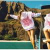 Euro Size Hibiscus Drop-Shoulder Ribbed Hooded Sweatshirt Jacket