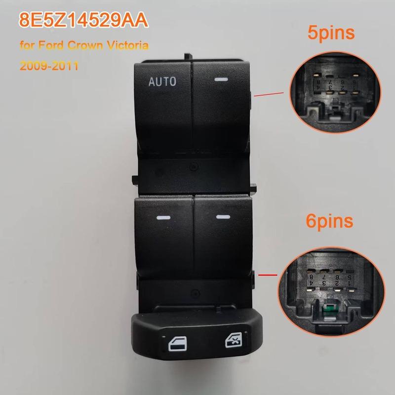 Car Accessories for Ford Crown Victoria 2009 2010 2011 Power Window Control Switch Driver Side Glass Lifter Parts 8E5Z14529AA