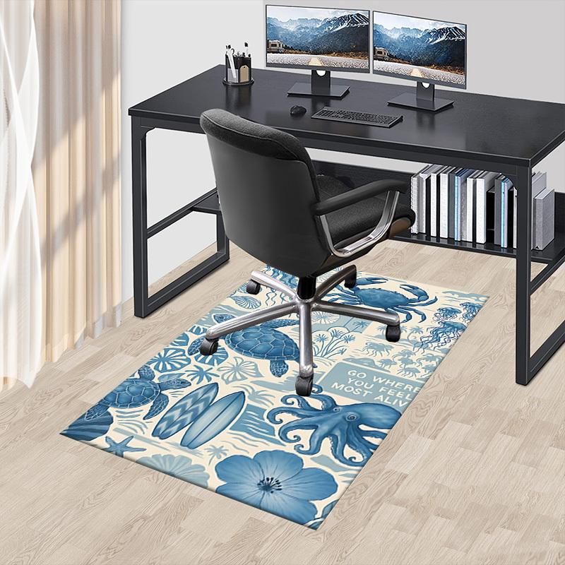 1PC ocean life Carpet Ultra Soft, Thick & Absorbent, Non Slip Machine Washable Mat for Entryway