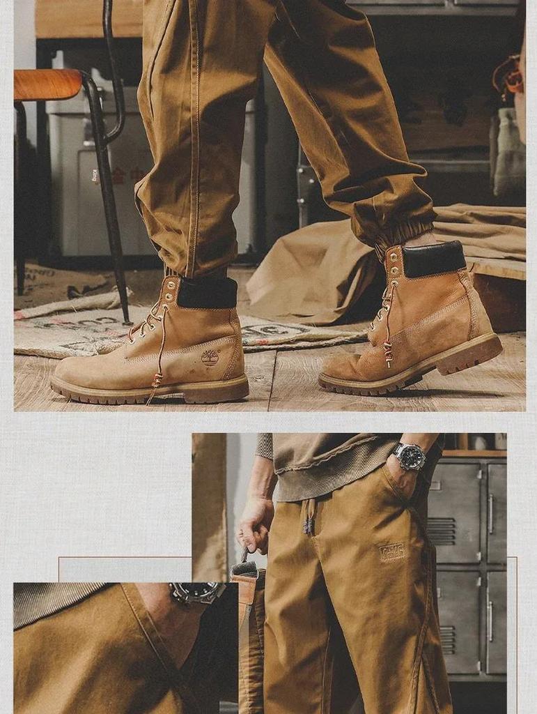 Jay Leno Men's Retro Overalls: American Heavyweight Loose Cuffed Casual Pants for Autumn.