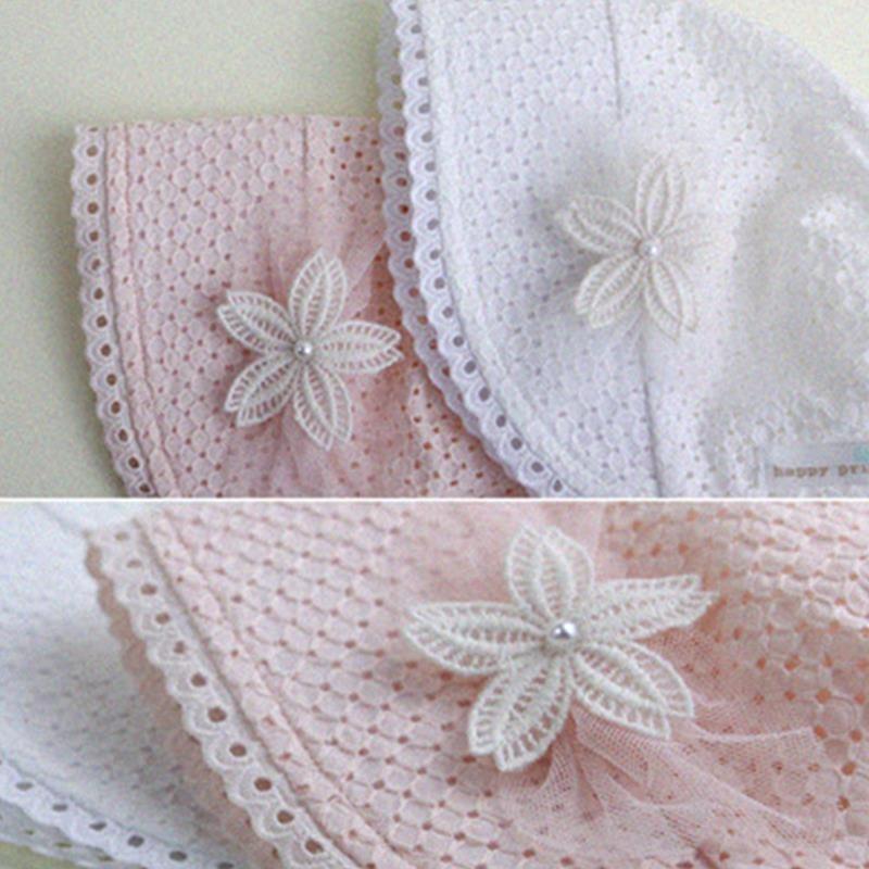 Spring Cap Summer Sweet Princess Hollo Cotton Bonnet Enfant Kids Flower Beanie Lace Floral Cap